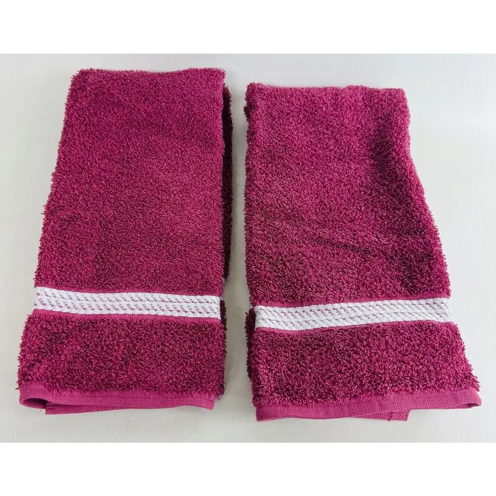 Vintage Home Collection Guest Hand Towels 16 X 25 Bathroom‎ Berry Set of 2 New